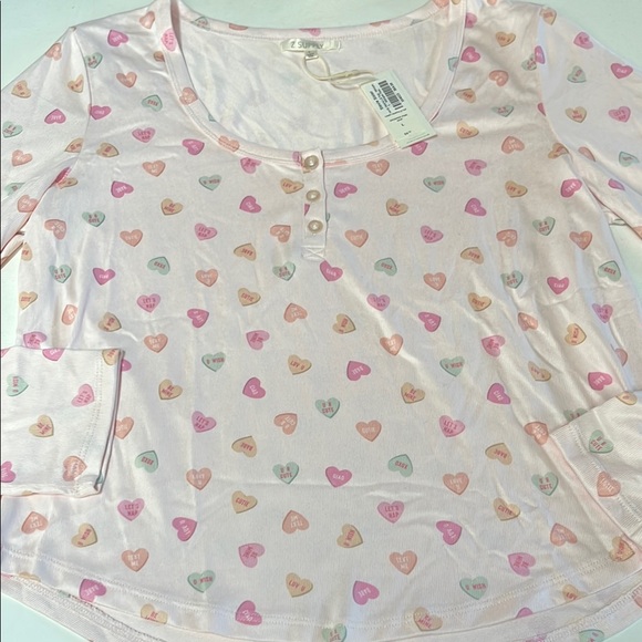 Z Supply Candy Heart Print Women's Sleep Top - Picture 2 of 5